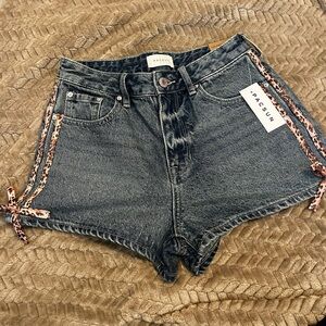 PacSun Women's Denim Shorts with Leopard Accents